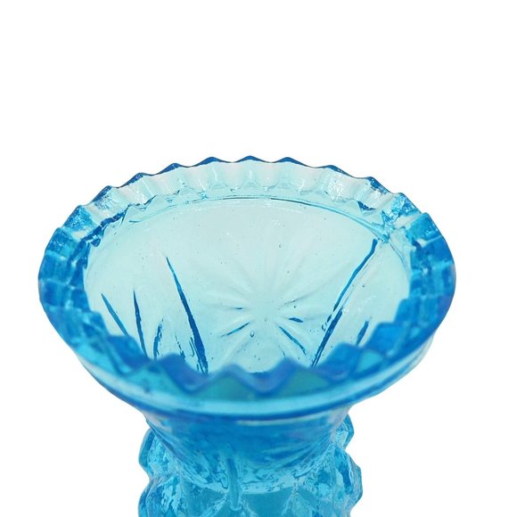 Vintage Light Blue Pineapple Toothpick Holder Sawtooth Edge - Picture 3 of 4